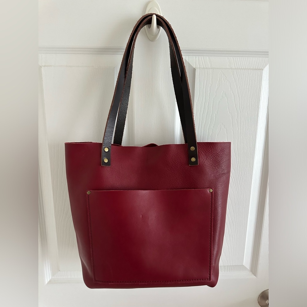 Portland Leather (limited edition color) tote bag rare Cranberry
